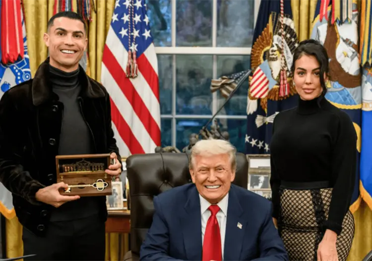 Cristiano Ronaldo recibe lujoso obsequio de Donald Trump durante su visita a la Casa Blanca