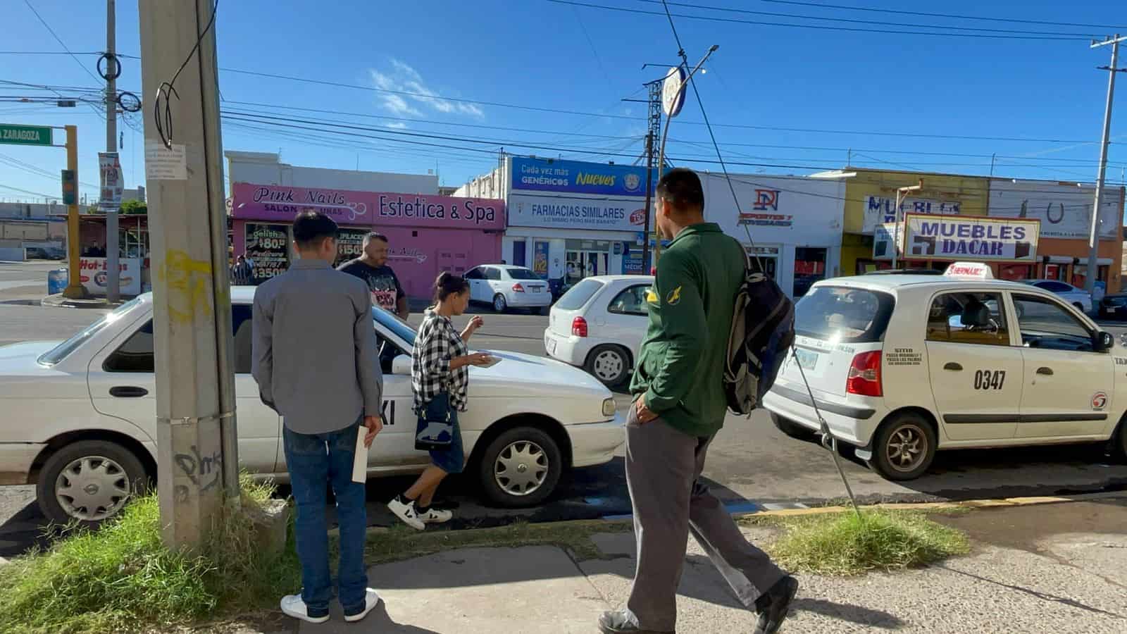 Taxistas proponen ruta de ingreso al Centro de Obregón; van por orden en esa zona