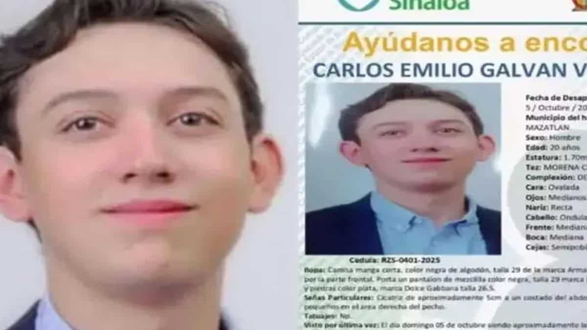 Carlos Emilio, joven desaparecido en bar de Mazatlán, salió del lugar acompañado de 2 hombres