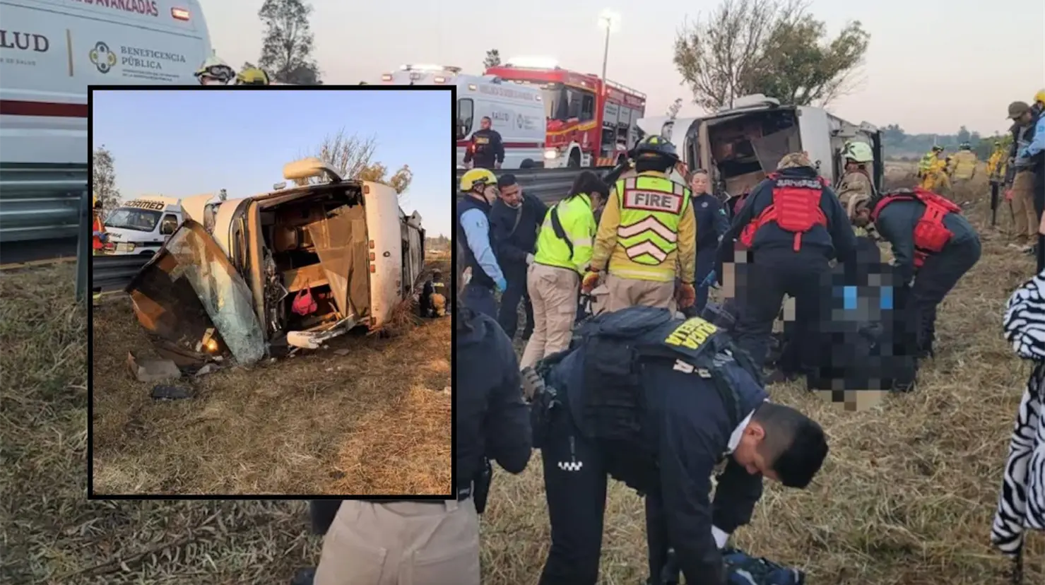 Se vuelca autobús de pasajeros y deja 10 personas fallecidas en carretera de Michoacán