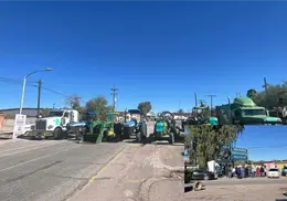 Agricultores de Sonoyta bloquean acceso a Lukeville en apoyo al Paro Nacional del Campo