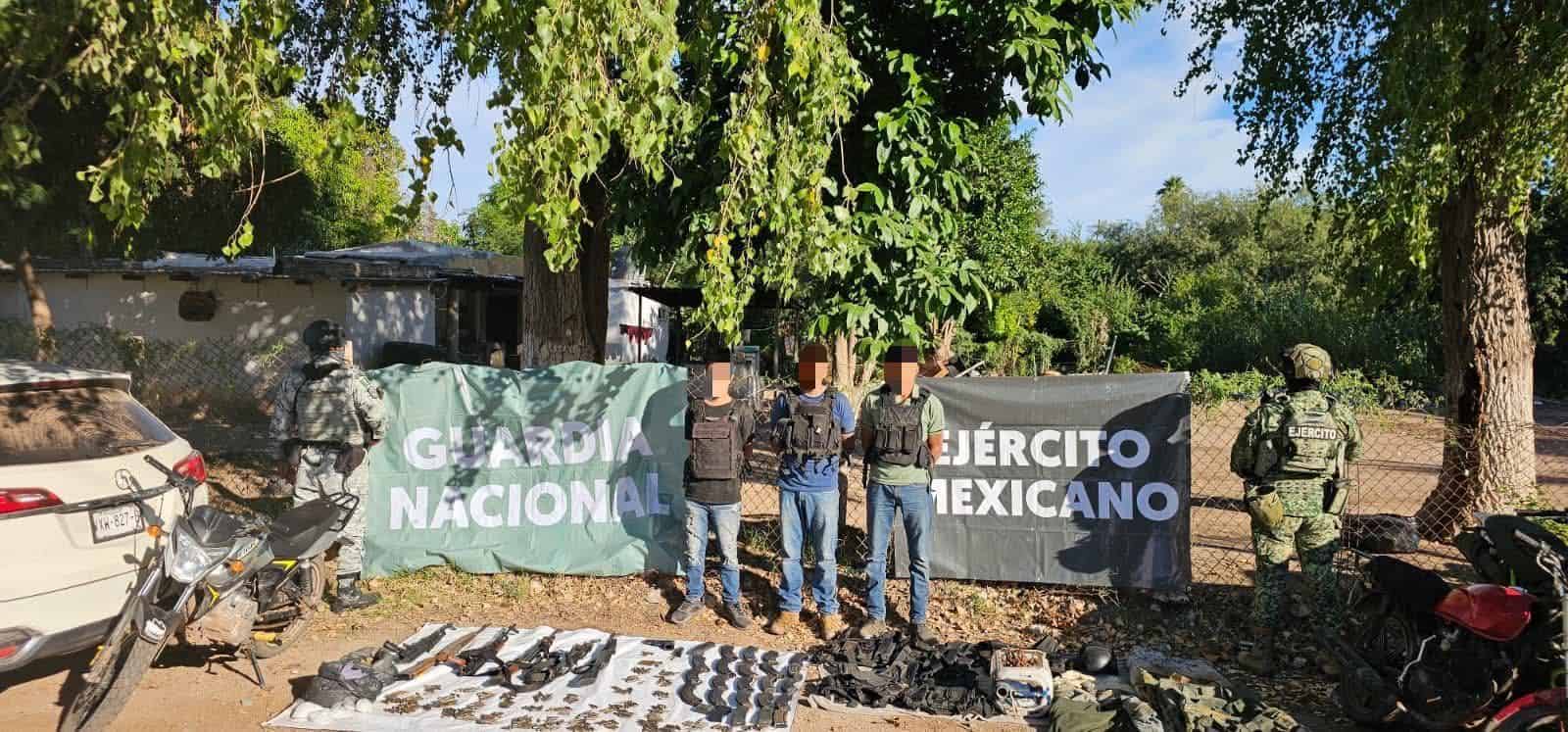 Capturan a sujetos armados durante operativo en Etchojoa