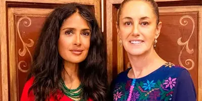 Claudia Sheinbaum se reúne con Salma Hayek en Veracruz
