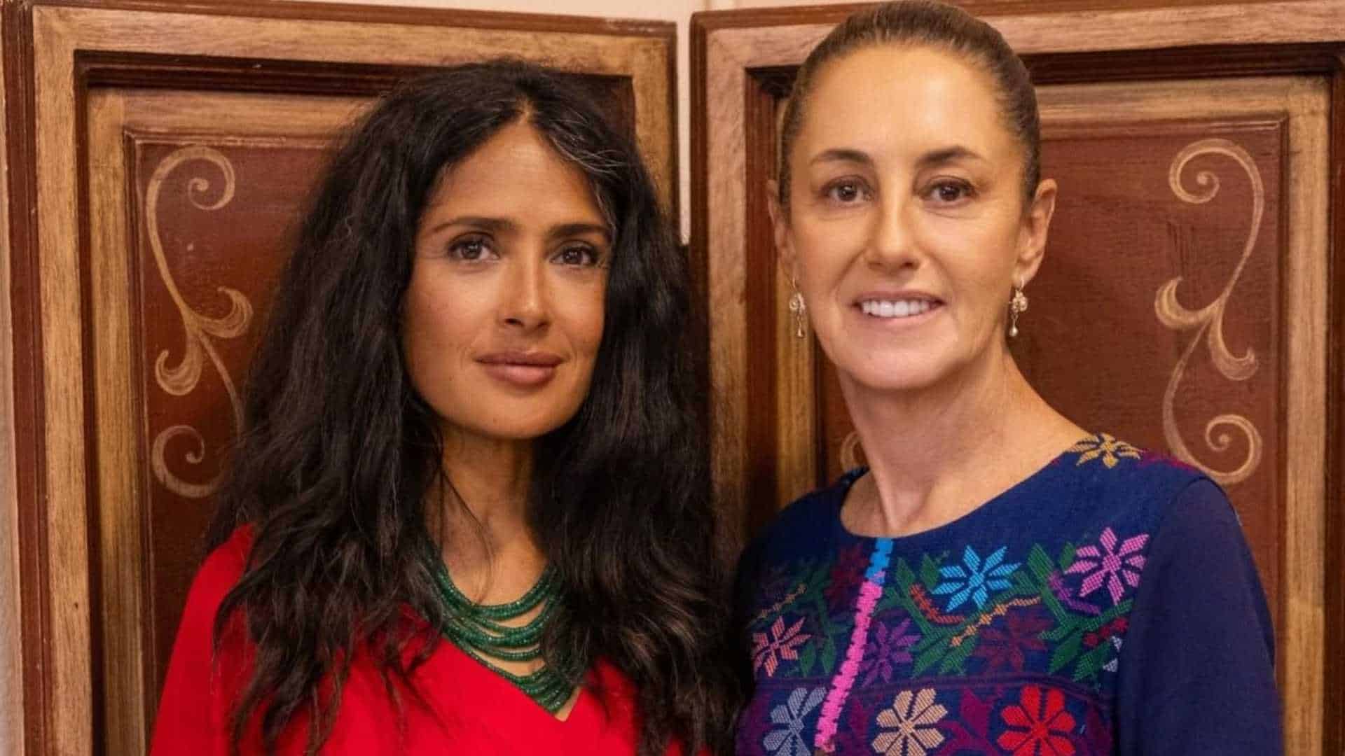 Sheinbaum comparte reúnion con Salma Hayek en Veracruz y celebra su aporte al cine
