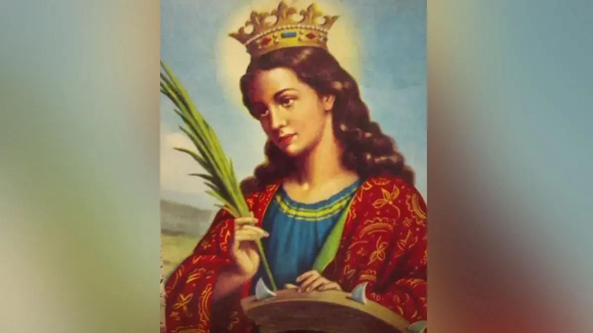 Santa Catalina de Alejandría, patrona de las solteras y las estudiantes.
