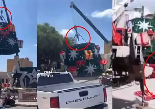VIDEO | Hombre muere aplastado por enorme árbol de Navidad en Brasil; hay un herido VIDEO | Hombre muere aplastado por enorme árbol de Navidad en Brasil; hay un herido
