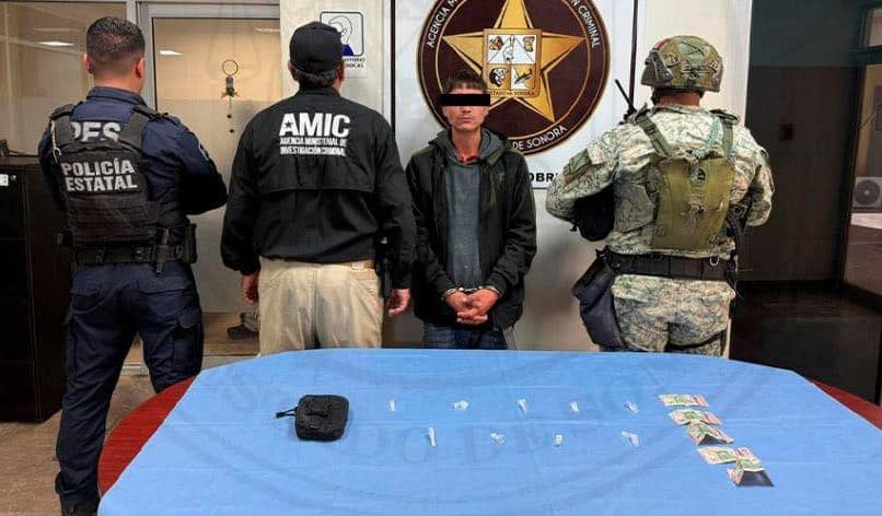 Cae sujeto con cristal al sur de Ciudad Obregón