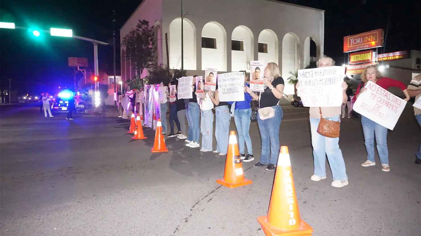 Siguen manifestaciones tras desaparición de Raymundo en Ciudad Obregón
