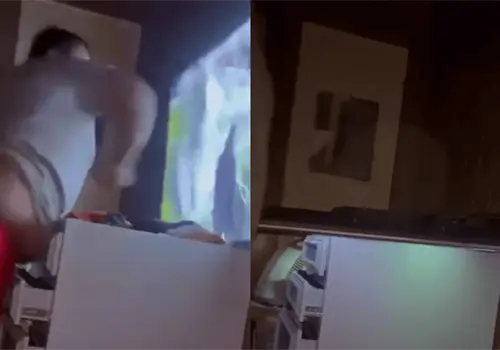 VIDEO | Aficionado de Chivas rompe su televisión tras penal fallado del Chicharito