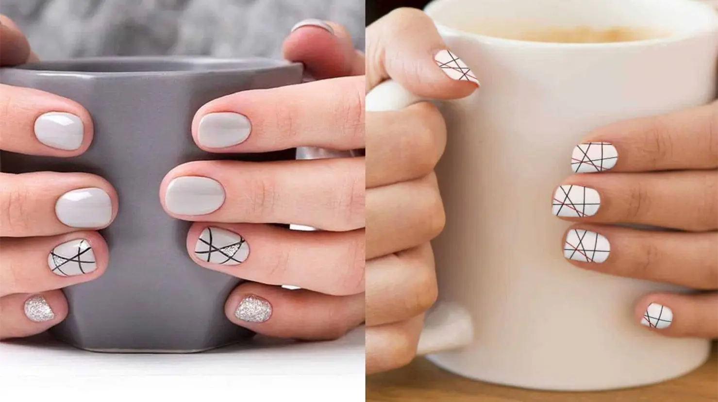 La tendencia preppy que conquista el invierno 2025: uñas de rayas y cuadros