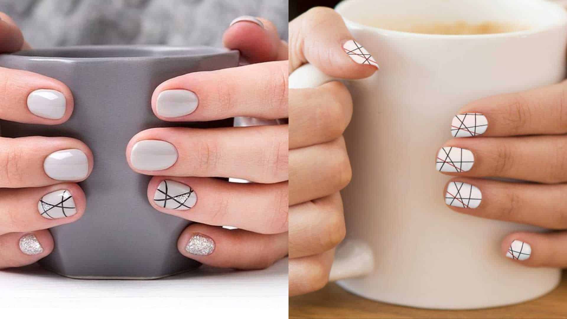 La tendencia preppy que conquista el invierno 2025: uñas de rayas y cuadros