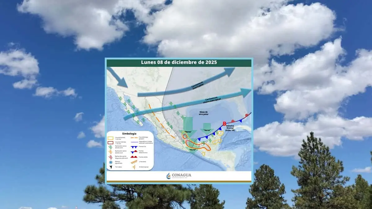 Pronóstico del tiempo en Sonora para este lunes 8 de diciembre.