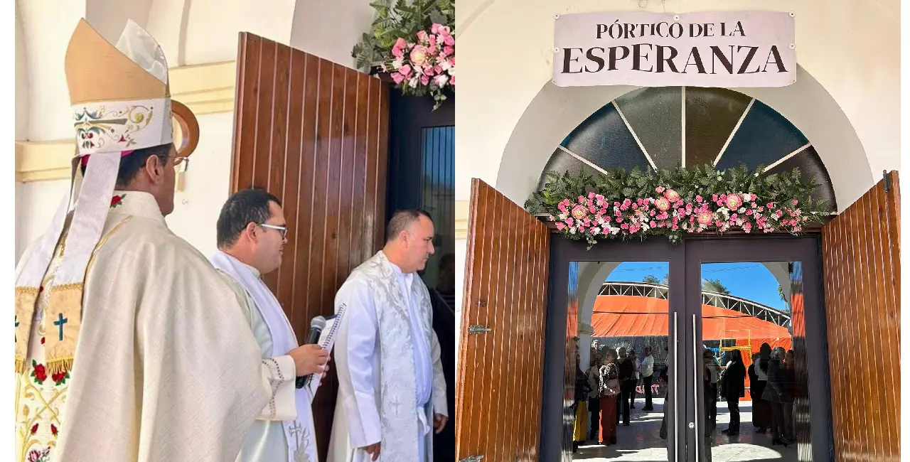 Inaugura obispo Felipe Pozos Lorenzini Pórtico de la Esperanza