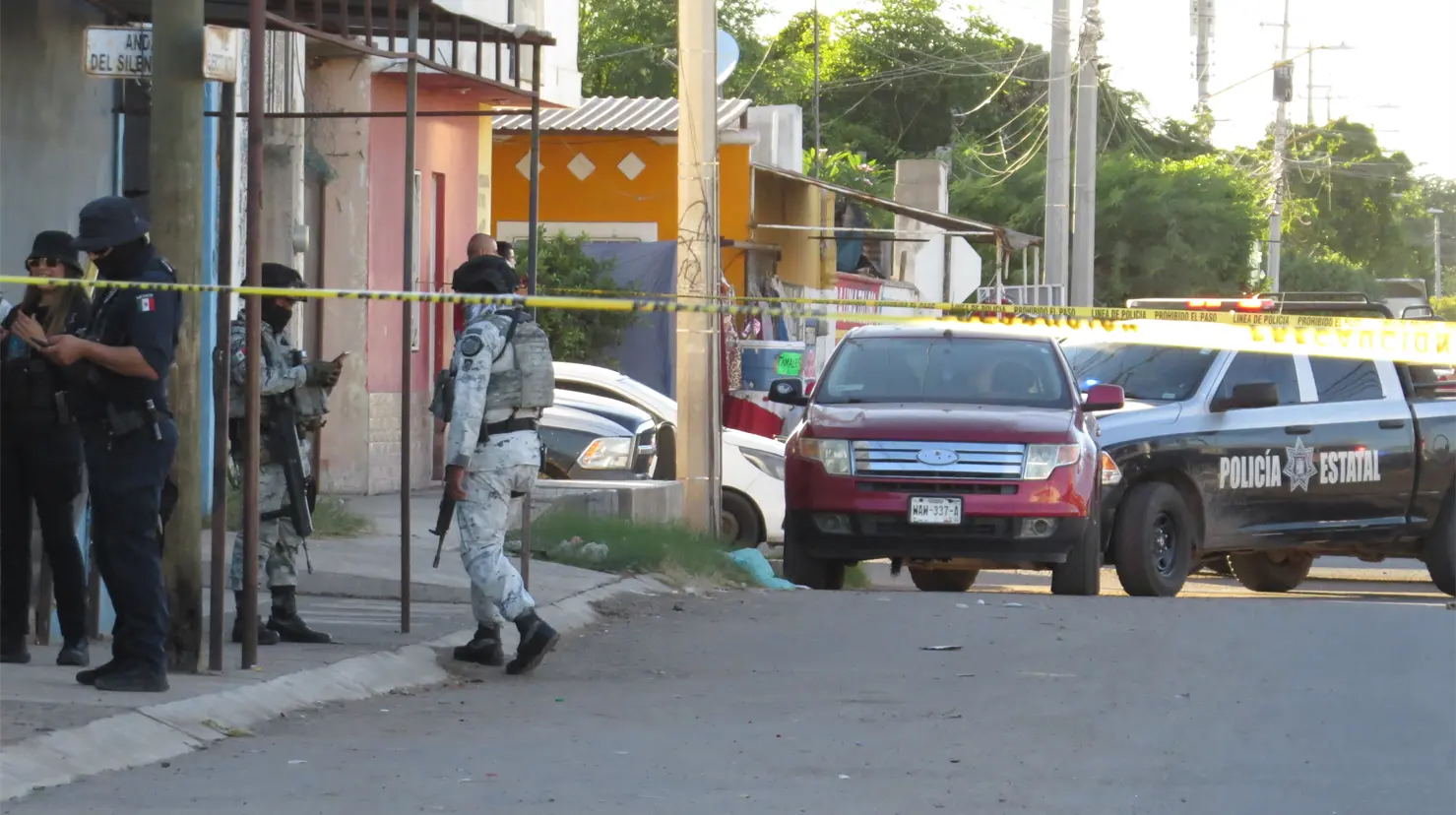 Se movilizan autoridades tras balacera en la colonia Nueva Palmira de Ciudad Obregón
