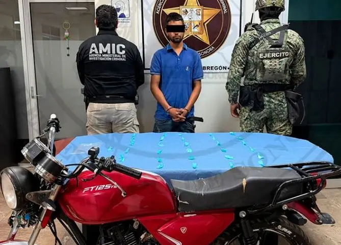 Detienen a motociclista en Las Areneras de Ciudad Obreg&oacute;n