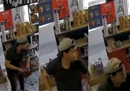 VIDEO | Llanta casi mata a empleado de un expendio; se salva "de milagro"