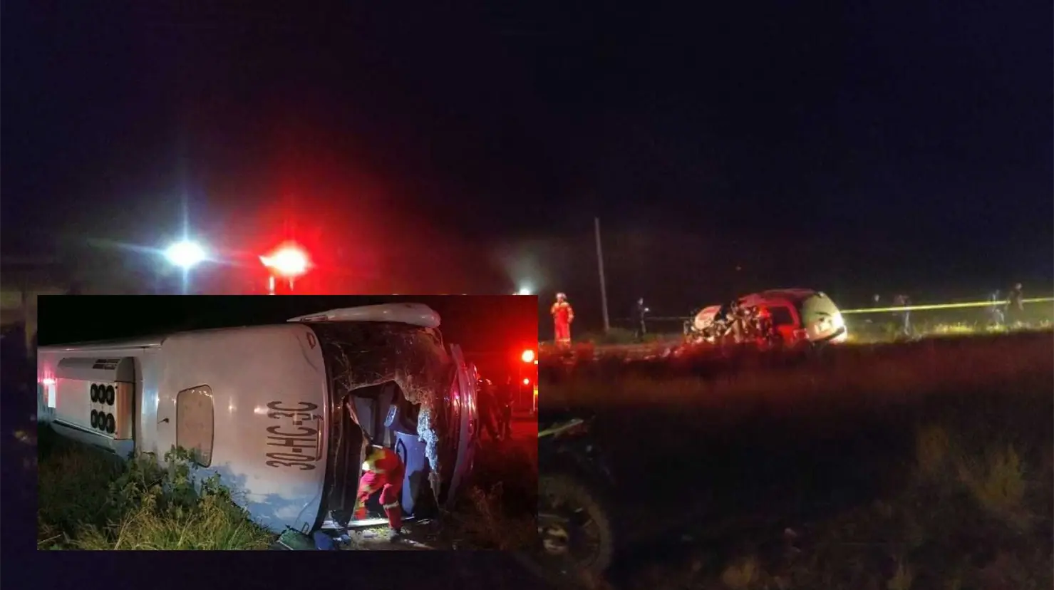 Muere docente de &Aacute;lamos tras choque y volcamiento de autob&uacute;s en la carretera Navojoa–Huatabampo