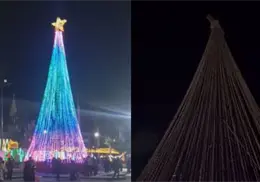 Robo de cableado deja sin luces al &Aacute;rbol Navide&ntilde;o de la Plaza &Aacute;lvaro Obreg&oacute;n