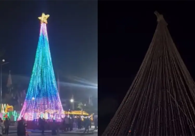 Robo de cableado deja sin luces al &Aacute;rbol Navide&ntilde;o de la Plaza &Aacute;lvaro Obreg&oacute;n