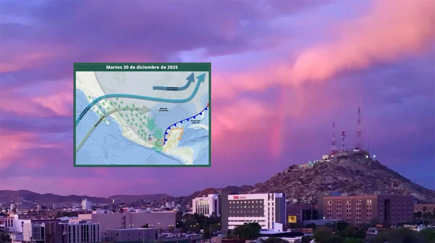Clima en Hermosillo hoy 30 de diciembre; se pronostica un d&iacute;a nublado y nuevo frente fr&iacute;o