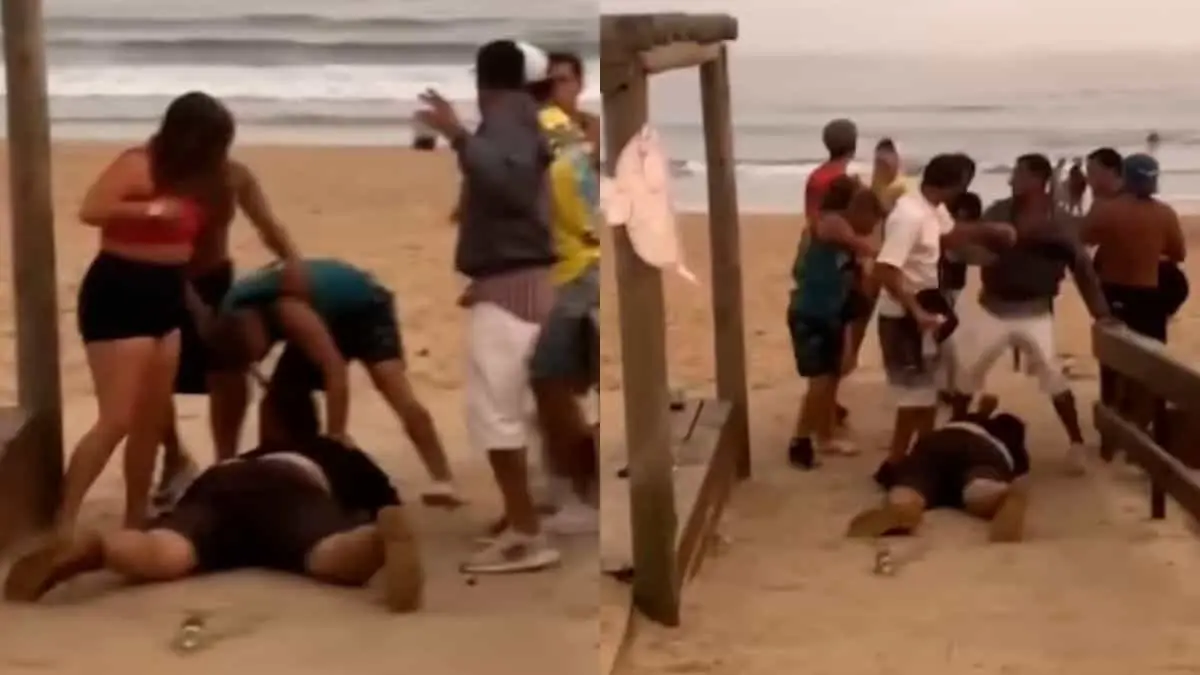 VIDEO | Mujer propina brutal golpiza a hombre en playa de Uruguay