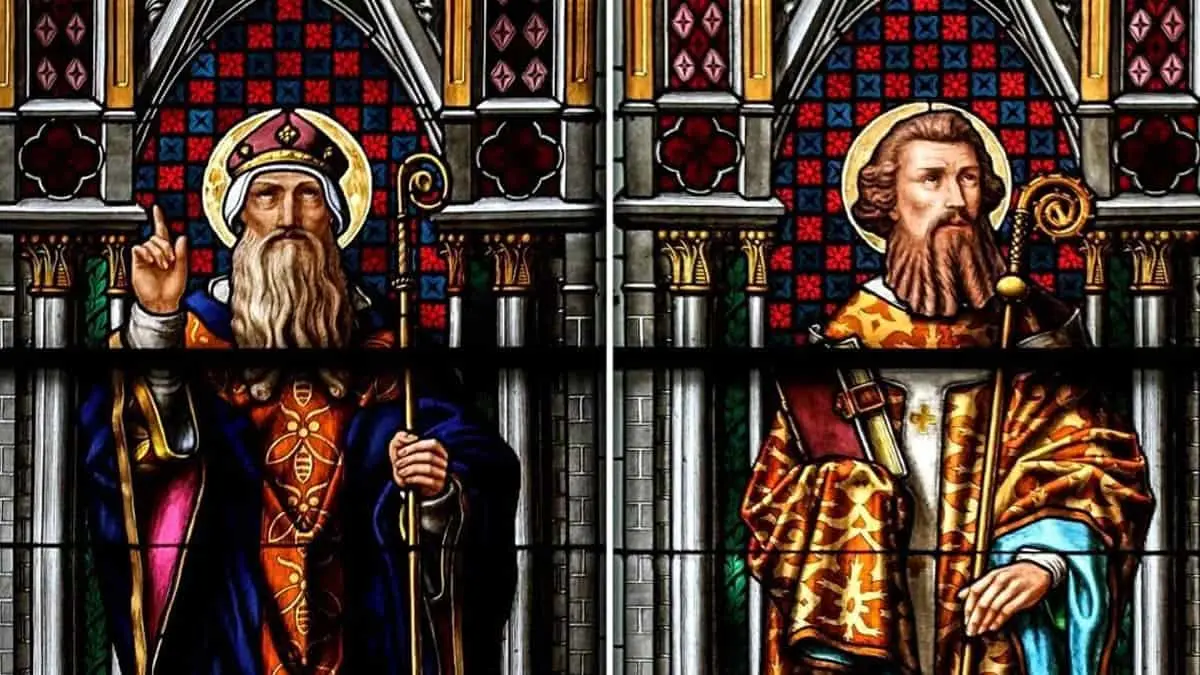 San Basilio y San Gregorio, dos de los primeros y m&aacute;s grandes Doctores de la Iglesia.