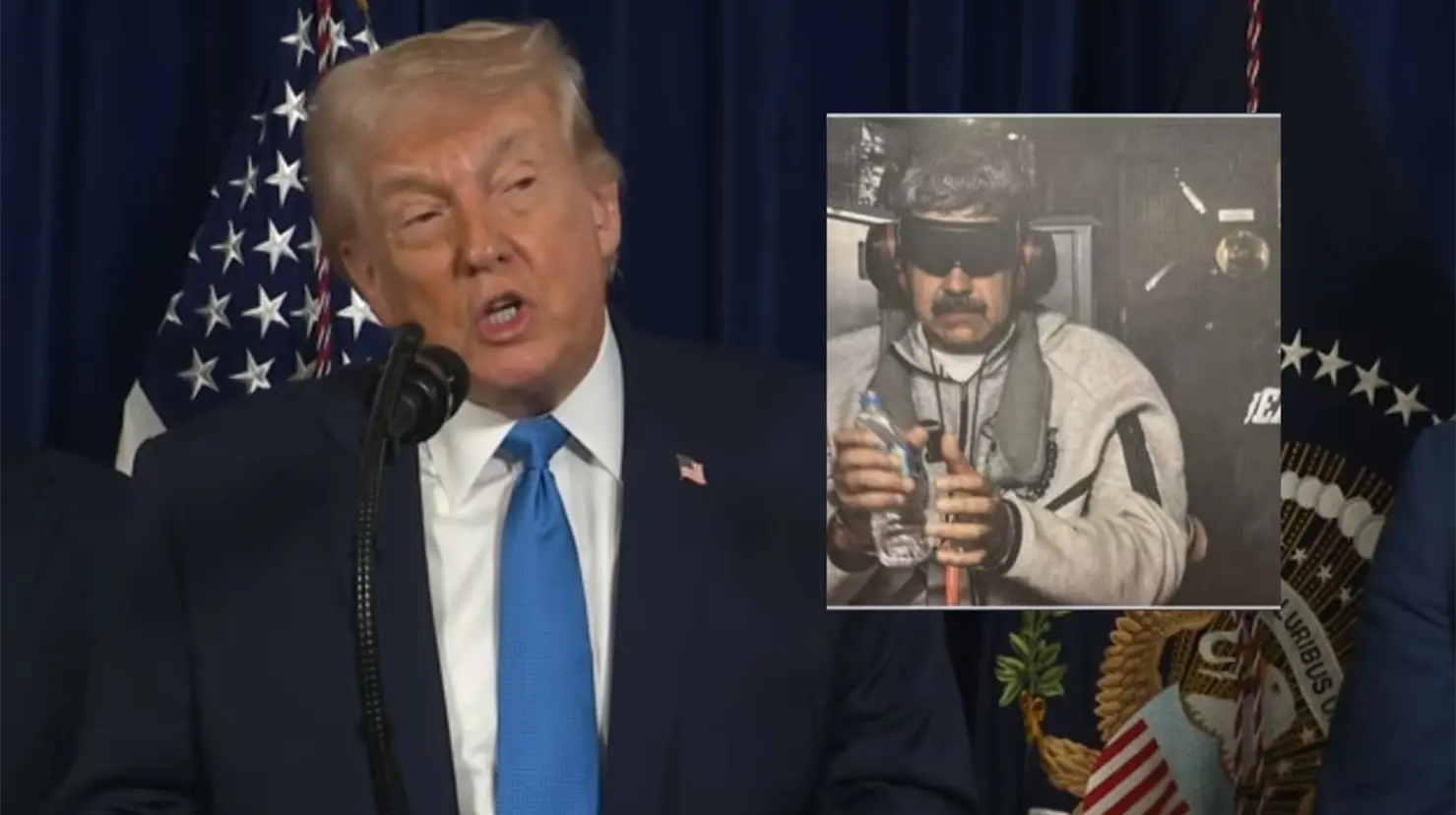 Donald Trump publica la primera imagen oficial de Nicol&aacute;s Maduro tras su captura en Venezuela