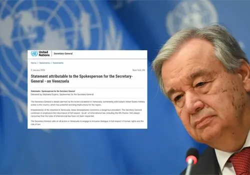 ONU advierte un "precedente peligroso" por intervención militar de Estados Unidos en Venezuela ONU advierte un "precedente peligroso" por intervención militar de Estados Unidos en Venezuela