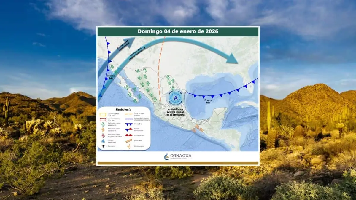 Coordinaci&oacute;n Estatal de Protecci&oacute;n Civil de Sonora (CEPC), Pron&oacute;stico Meteorol&oacute;gico, 4 de enero de 2026