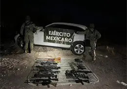Decomisan veh&iacute;culo y armamento en Navojoa