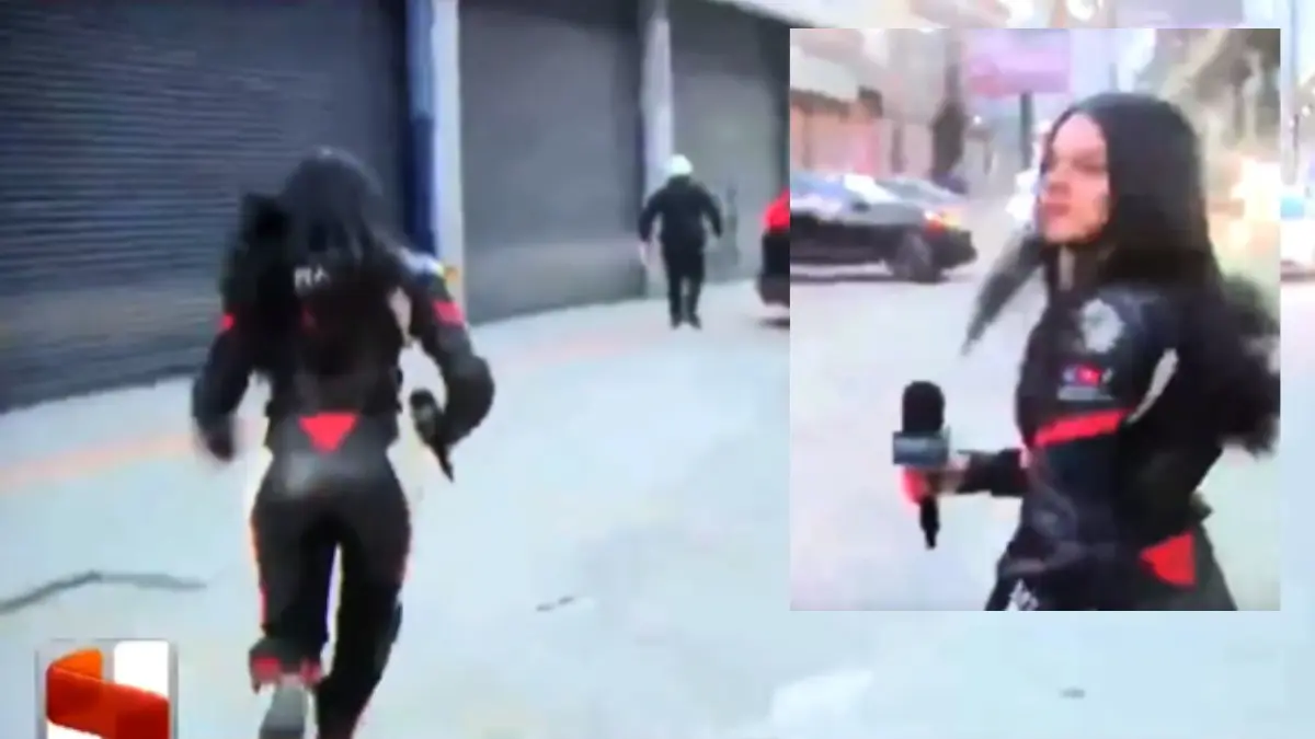 VIDEO | Reportera de TV Azteca persigue a un polic&iacute;a que intentaba extorsionar a un conductor