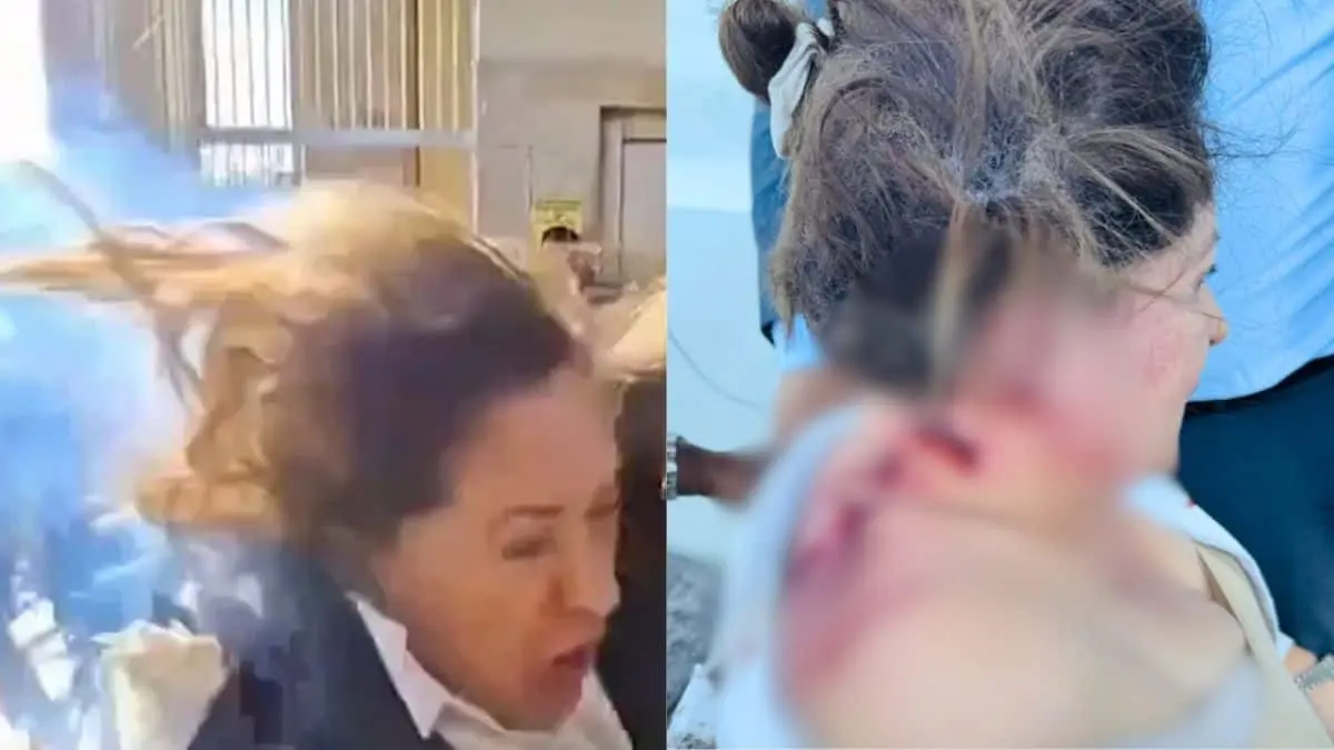 Diputada Gladys Aurora L&oacute;pez recibe atenci&oacute;n m&eacute;dica tras el ataque con un artefacto explosivo afuera del Parlamento hondure&ntilde;o