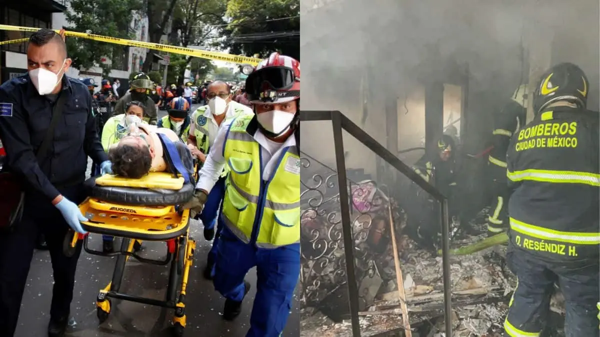 Equipos de emergencia acudieron al edificio para auxiliar a las personas lesionadas