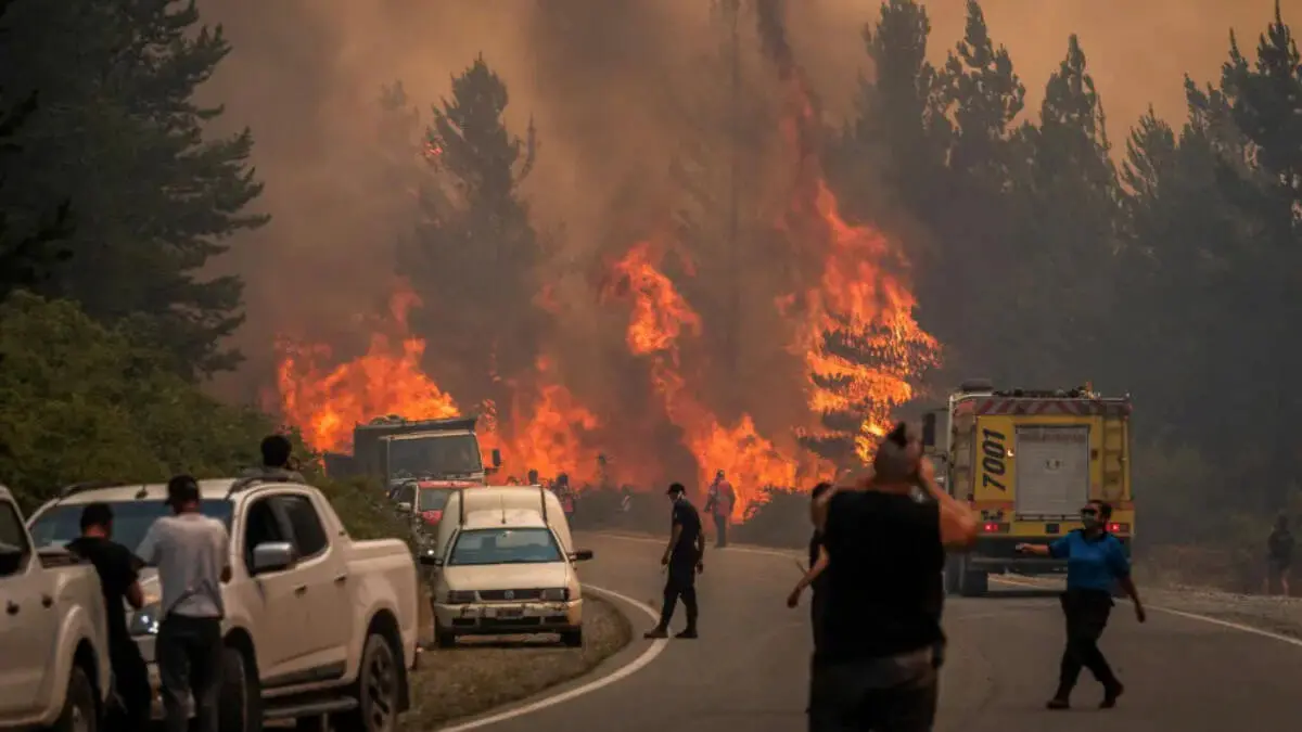 los incendios forestales de la Patagonia en Argentina