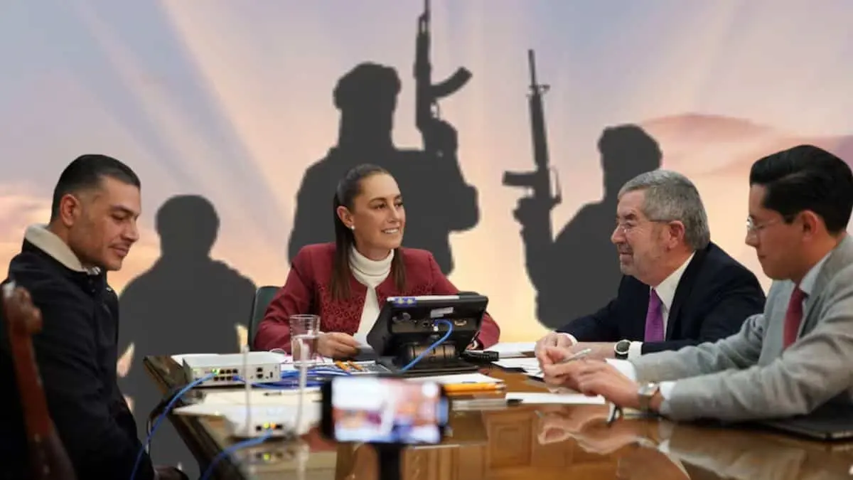 Claudia Sheinbaum durante una conferencia en la que abord&oacute; temas de seguridad y pol&iacute;tica p&uacute;blica