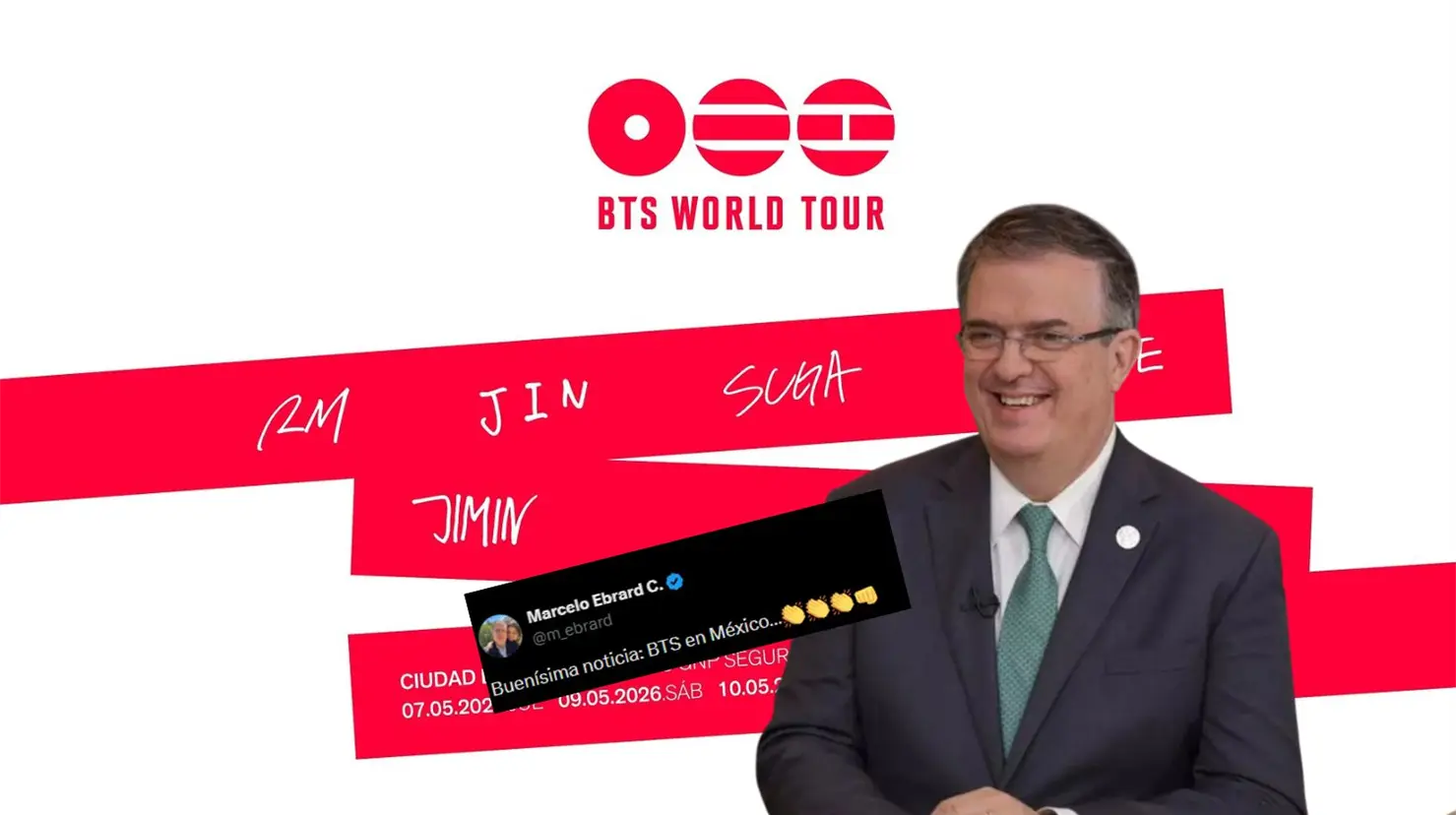 Marcelo Ebrard celebra los conciertos de BTS en México y se suma a la euforia de ARMY