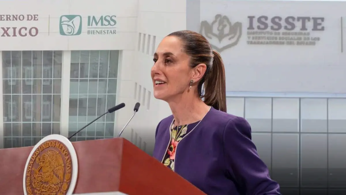 La presidenta Claudia Sheinbaum durante la conferencia matutina de este martes en Palacio Nacional