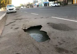 Hundimiento surge en el centro de Ciudad Obreg&oacute;n