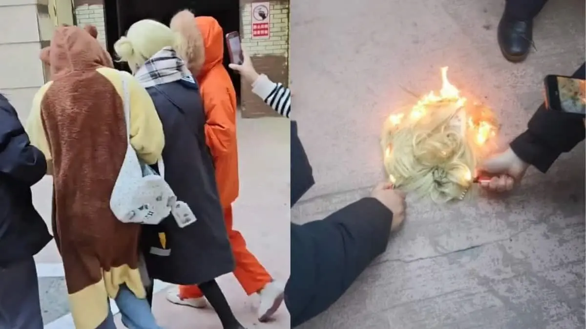 VIDEO | Multitud china agrede a chica en cosplay de Himiko Toga y queman su peluca