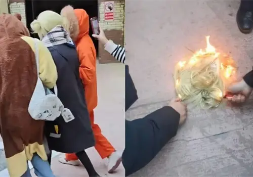 VIDEO | Multitud china agrede a chica en cosplay de Himiko Toga y queman su peluca