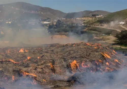 Fuerte incendio en procesadora de aserrín en Tijuana sigue activo y tardaría días en sofocarse Fuerte incendio en procesadora de aserrín en Tijuana sigue activo y tardaría días en sofocarse