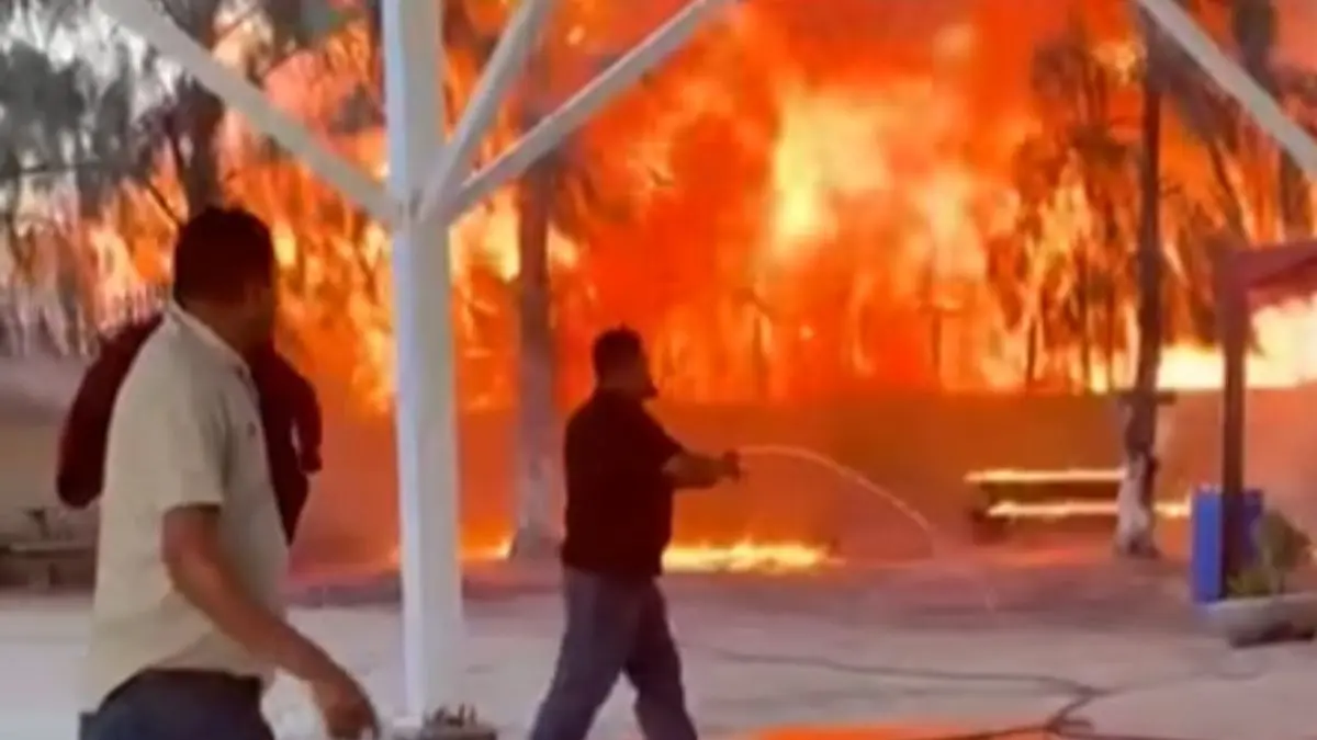 VIDEO | Registran fuerte incendio en Cobach de Tecate