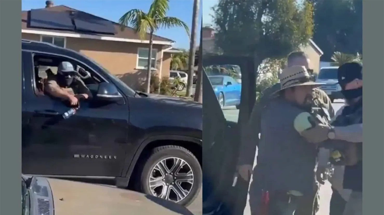 VIDEO | Vecinos impiden que agentes de ICE detengan a dos jardineros mexicanos en California