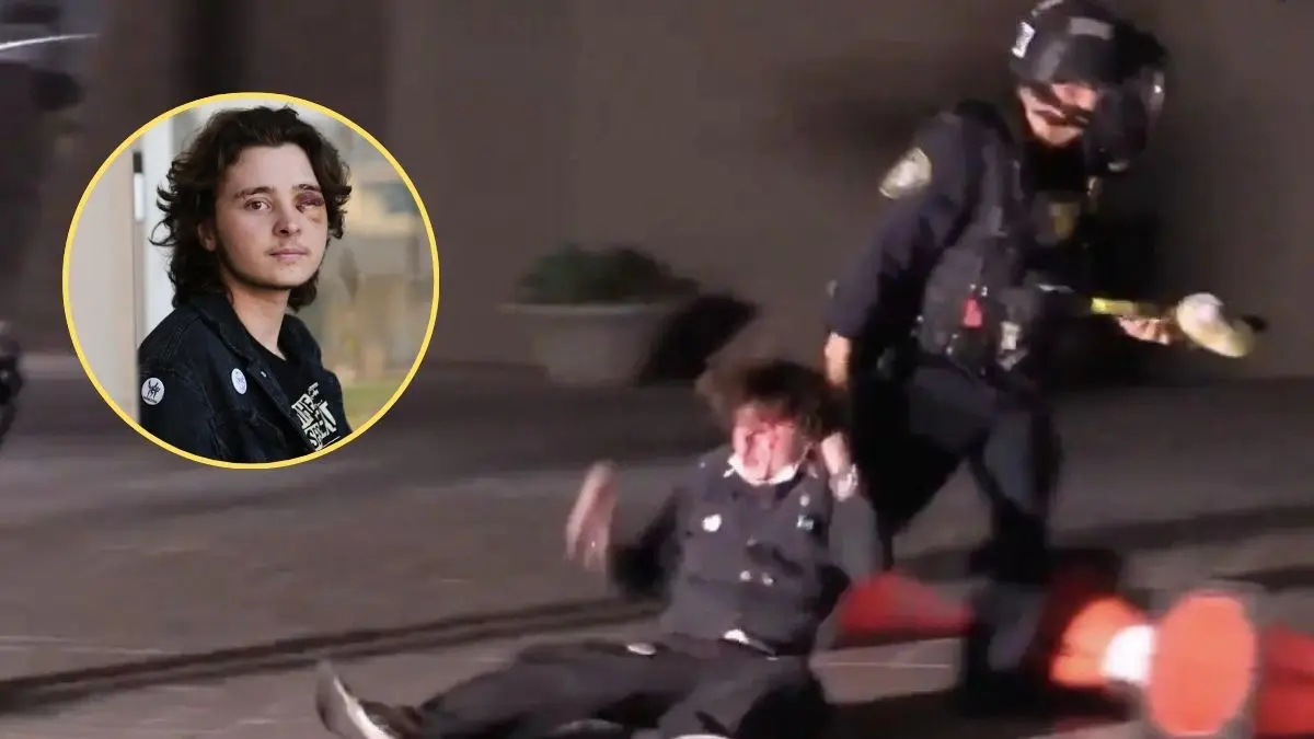 Momento de la protesta donde se registr&oacute; el incidente