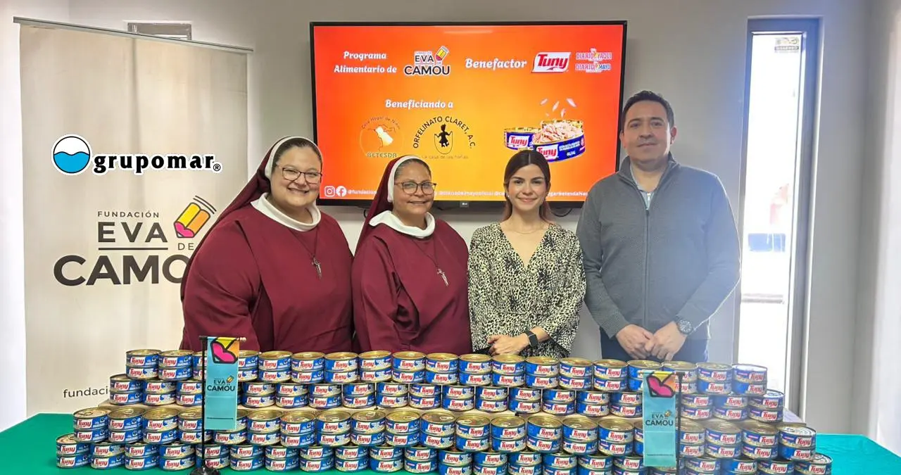 Fundaci&oacute;n Eva de Camou y Grupo Mar donan at&uacute;n para auxiliar en la nutrici&oacute;n de los residentes