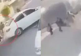 VIDEO | Maestra enfurecida ataca a madre e hijo por tocarle el coche