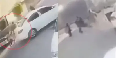 VIDEO | Maestra enfurecida ataca a madre e hijo por tocarle el coche