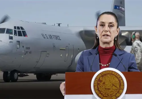 Sheinbaum rompe el silencio sobre el avi&oacute;n H&eacute;rcules de Estados Unidos que aterriz&oacute; en M&eacute;xico
