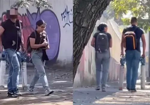 VIDEO l Una pareja recorre las calles con sus hijos dependientes de ox&iacute;geno y la escena conmueve al pa&iacute;s