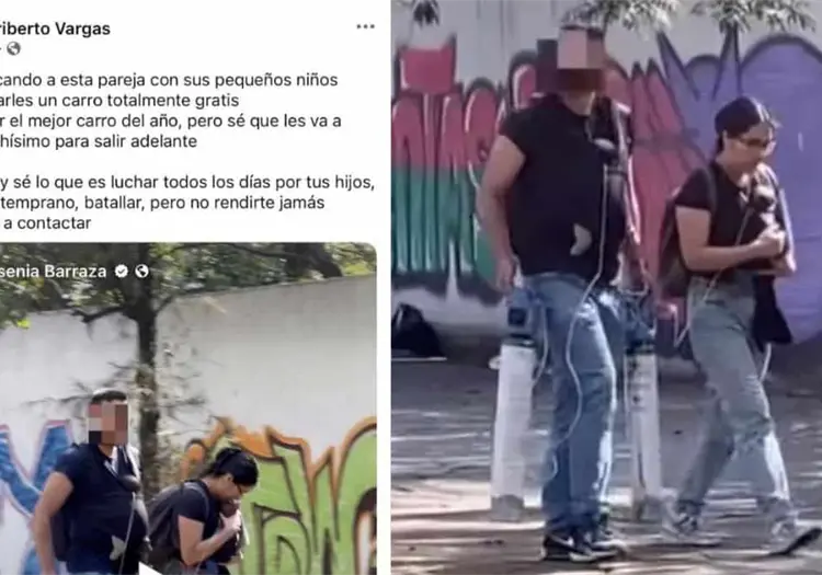 Regalar&aacute;n un auto a pareja que caminaba con sus beb&eacute;s conectados a ox&iacute;geno